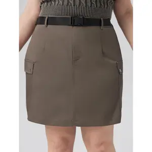 Cider [size 12/14-26] Belted Mid Rise Pocket Mini Skirt Curve & Plus