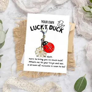 1-100pcs Cute Mini Insect and Chrysanthemum Keychain, Positive Gift Cards for Classroom Kindness, Fun Birthday Gift Ideas