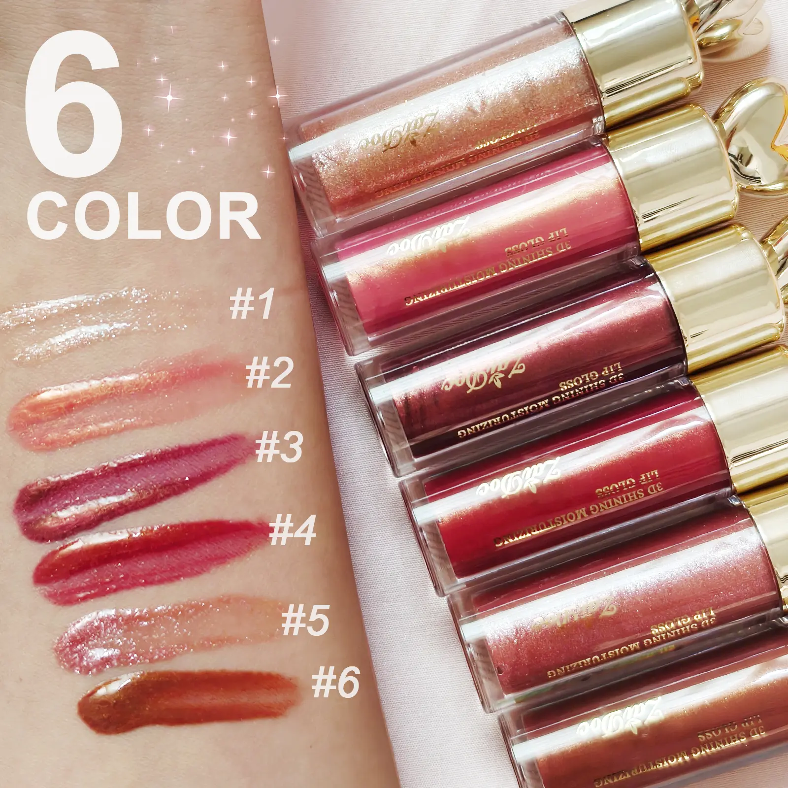 shaqinuo ZaiDoc 3D Plumping Lip Glaze, Long-Lasting Stain with a Glossy Finish, Hydrating Lip Moisturizer, 05 Reddish Brown, Cosmetic, Hydrate