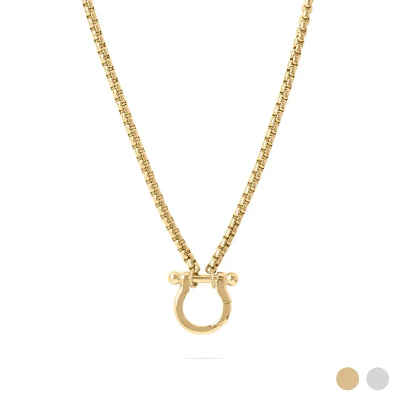 Horse Shoe Carabiner Charm Holder Necklace
