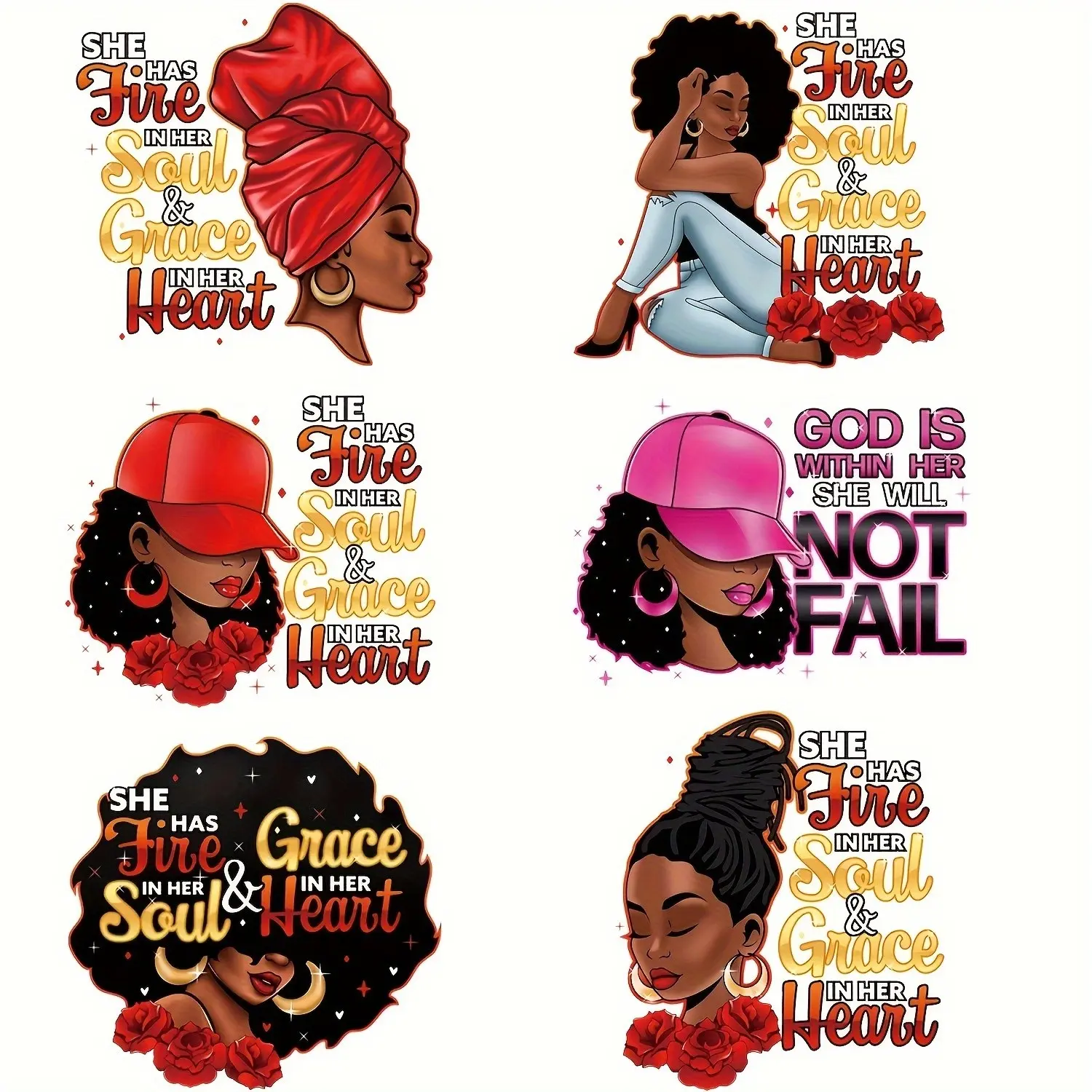 Latest 6-Piece DIY Heat Transfer Stickers Set, Crafts, DIY Craft Supplies, DIY Creativity, Colorful Plastic Glue for Girls' Fashion Clothing, Perfect for T-Shirts, Jackets, Jeans, Heart
