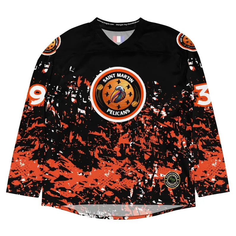 Saint Martin Pelicans Hockey Jersey, Caribbean Hockey Fan Shirt, Custom Name Number Unisex Ice Hockey Jersey S-5XL
