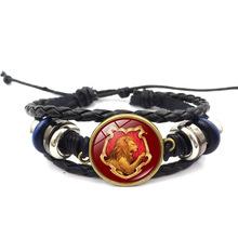 Avengers Iron Man Heart-Shaped Time Gem Energy-Accumulating Leather Bracelet Woven Hand Accessory Wholesale