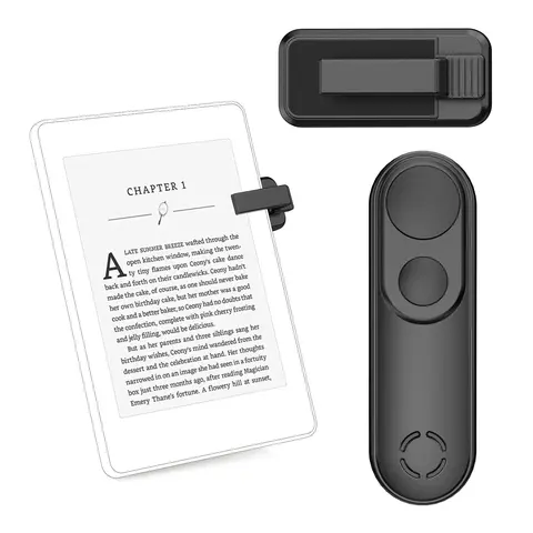 Remote-Control Page Turner for Kindle Paperwhite, Oasis and Kobo, Rechargeable Wireless Remote Clicker Accessories for Kindle, iPhone, iPad and Android Tablets