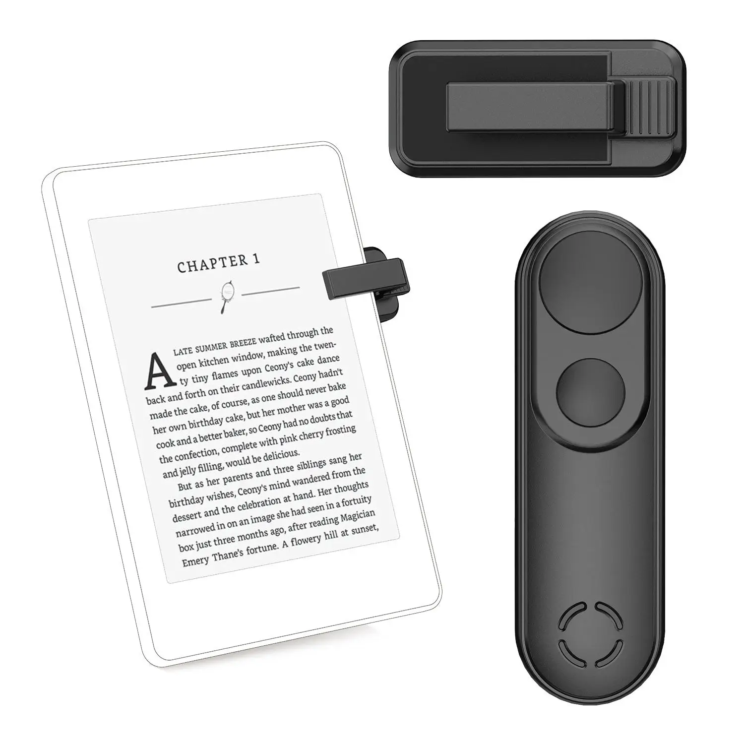 Remote Control Page Turner for Kindle Paperwhite Oasis Kobo, Rechargeable Clicker Page Turner Kindle Accessories for iPhone, iPad, Android Tablets