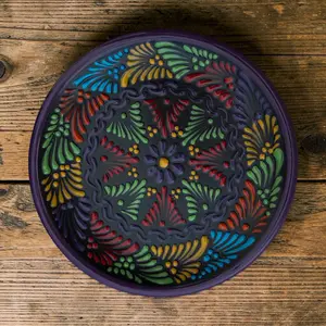 Handmade Talavera Serving Plate - Mexican Pottery