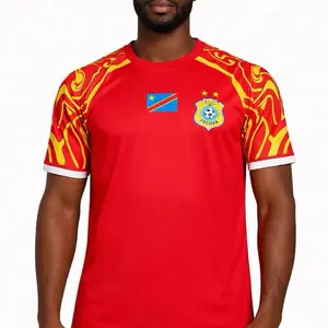 New Congolese Jersey DRC soccer jersey. Basic fan edition RDC Maillot Congo soccer Vareuse Leopards 2026. Nouveau maillot Congolais 2026 vareuse DRC shirt. Most BASIC EDITION. Priced cheaper . RED XL