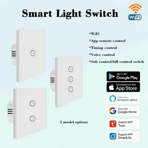 WiFi Smart Light Switch, Voice Control, 1/2/3 Gang, Remote Control, Timing Control, Multi-Scene, Bedroom, Office, Study Room