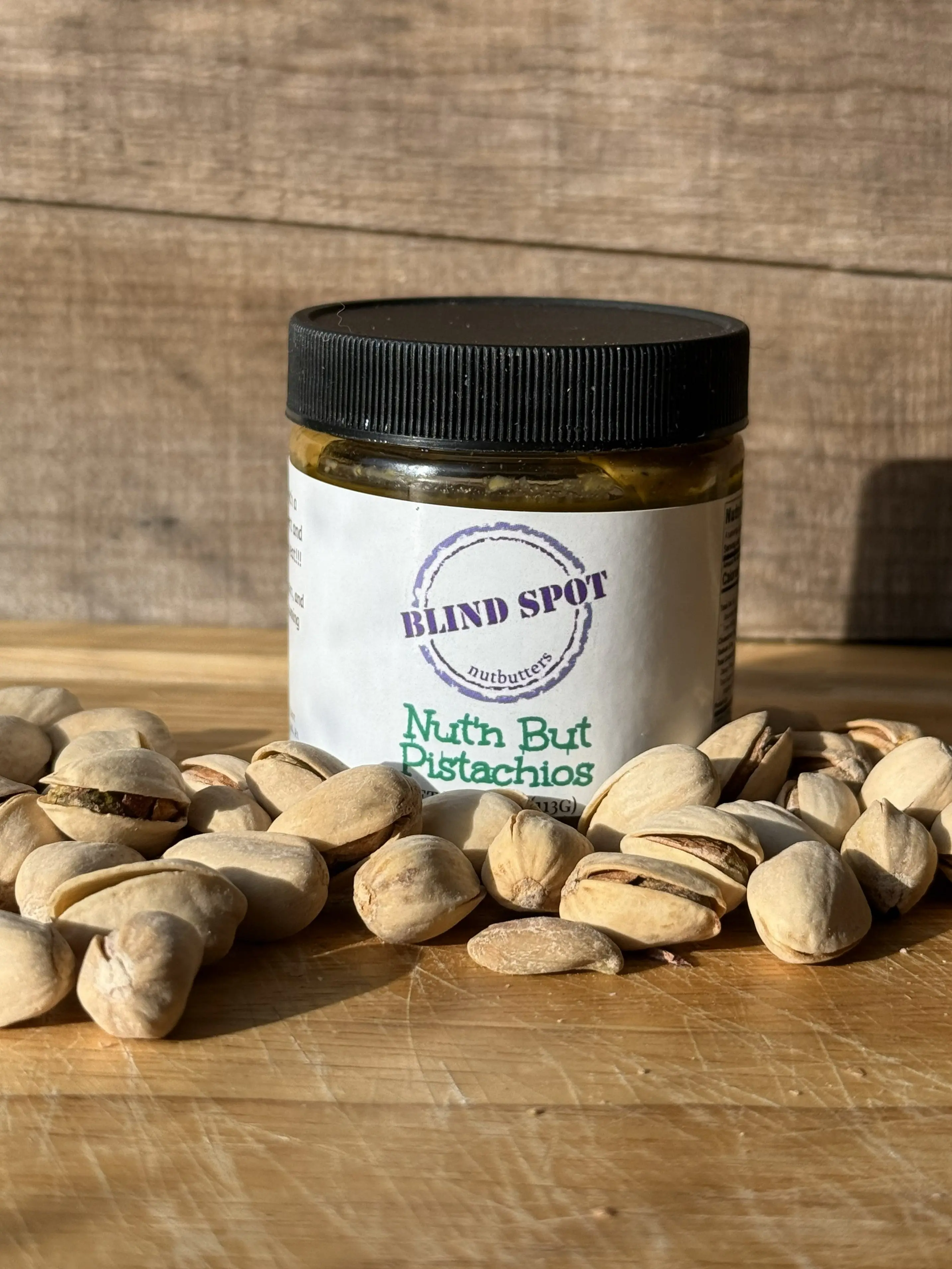 Blindspot Nutbutters Nut’n But Pistachio Spread - Salt-Infused, Gluten-Free Pantry Snack for Storage, Nuts, Sea Salt, Vegan