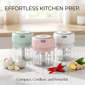 Mini High-Capacity Electric Food Chopper, Portable Wireless USB Charging, Food Processing, Mini Meat Grinder Garlic Masher, Home Use Cutting Chopping Chili Onion Nuts, Baby Food Prep Kitchen Tool, Powerful Motor Easy to Clean
