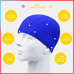 Adult universal swim cap, breathable solid color polyester fabric swimming hat, Swim Bonnet