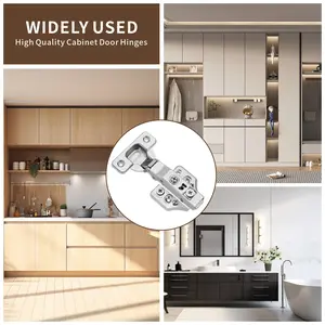 4 Pack Full Overlay Half Overlay Inset Soft Close Cabinet Hinges 105° Frameless 3 Way Adjustable Kitchen Cabinet Door Hinges with Screws