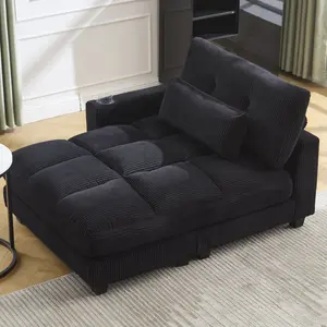 Sleeper Sofa Couch Bed,Oversized Chaise Lounge Chair Cozy Cloud Couch with USB charging port and two cup holders