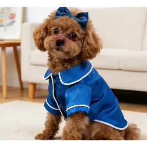 Exquisite pet pajamas designed for cats, dogs and other small to medium-sized furry companions.Crafted from ultra-soft, smooth silk, this cozy set includes a matching headband to help calm anxiety and soothe stress for your beloved pets.