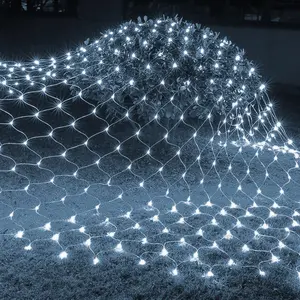 Christmas 360 LED Net Lights, 12FT x 5 FT Connectable  String Lights with 8 Modes, Christmas Decorations for Indoor Outdoor Xmas Party Yard Garden Decor (White)