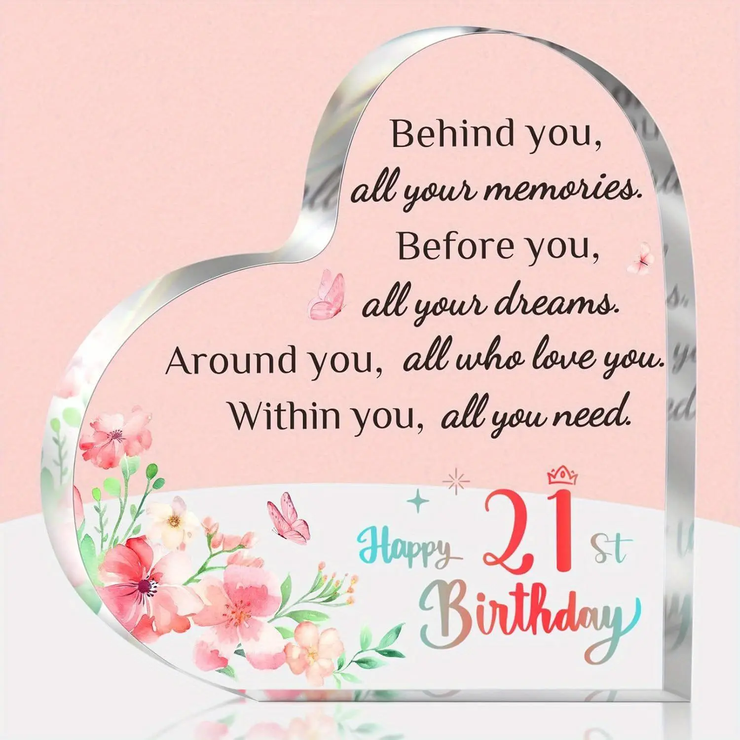 21st Birthday Gift for Daughter Niece, Happy 21st Birthday Gift for Women, Creative Unique Acrylic Keepsake, 21st Birthday Party Decoration, Ornaments, Acrylic Desktop Decoration, Acrylic Plaque Sign, Decorative Plaque, Acrylic Signage Plaque