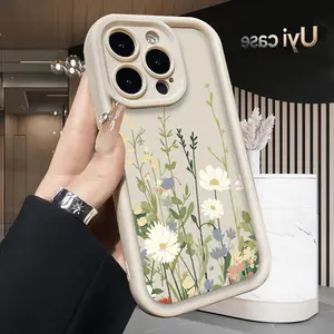 Wildflower Meadow Soft Case for iPhone 17 Air 16 Pro Max 15 Plus 14 13 12 11 X Shockproof Drop Protection Rugged Durable Silicone Cover Anti-Scratch Festive Design