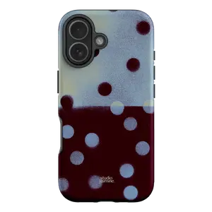 Plum Polka Dot Print Phone Case for iPhone 16 15 14 13 12 11 Pro Max, Pro, Normal Phonecase, Print Case for Women