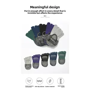 Yoga socks non-slip socks professional women's five-finger color matching socks fitness sports Pilates socks toe socks