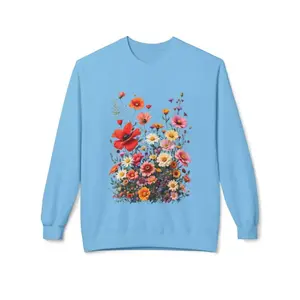 Women's Floral Sweatshirt - Softstyle Fleece Crewneck Style Casual Comfort Fabric Womenswear