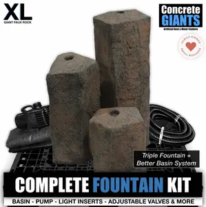 XL "Premium Basalt" Triple Fountain kit