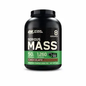 OPTIMUM NUTRITION Serious Mass High Protein Milk Powder Supplement - Chocolate Flavor, 6 lb (2.72 kg), 50g Protein Per Serving, Vitamin C, Vitamins & Minerals, Metabolism Support, Fitness Dietary Aid