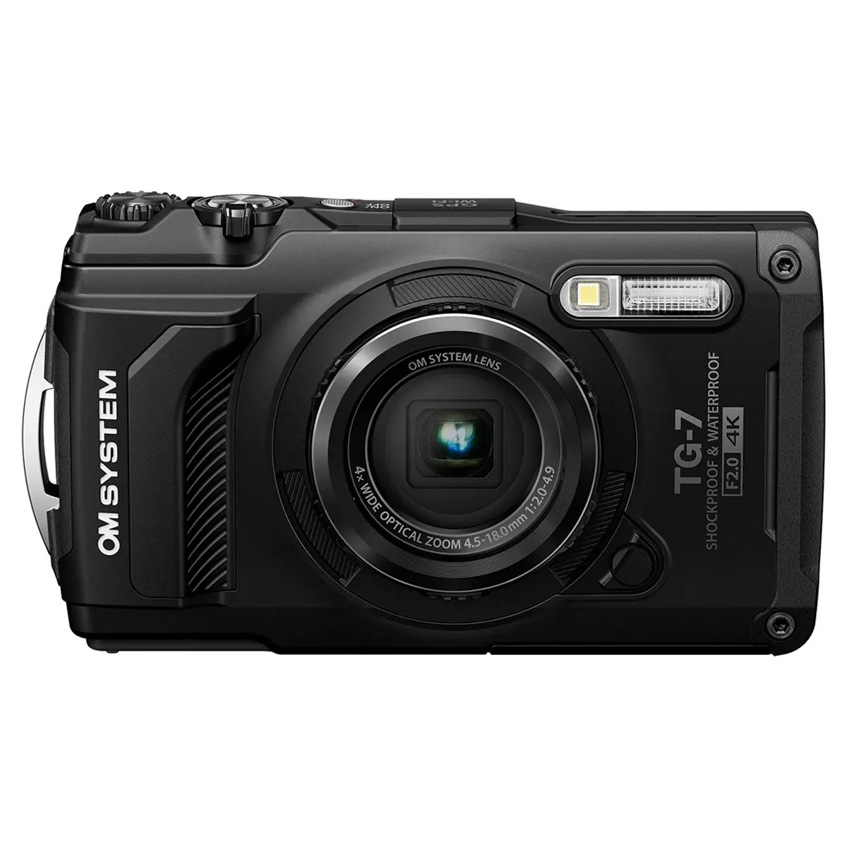 OM SYSTEM Tough TG-7 Digital Point & Shoot Camera - 4x Zoom, GPS, RAW Support, Waterproof, Macro Photography Capability