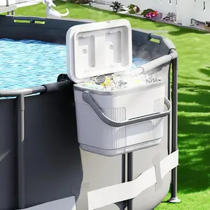 Above ground pool cooler up to 12 hourspoolside ice keeper 11 qt with handle  backyard swimming poolportable ice box  beach camping ice bathpool accessories  summer party for