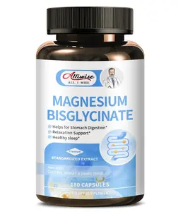 Magnesium Bisglycinate 100% Chelate, Maximum Absorbable Magnesium Glycinate Supplement for Restful Sleep, Energy Muscle Bone & Joint Support Non-GMO, Gluten-Free - 180 Capsules