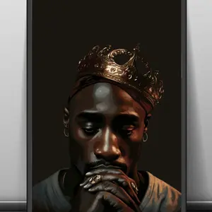 Black King Art Print: Urban Fashion Poster, Room Decor, Unframed – 5 Size, 8x12 to 27x40 inch