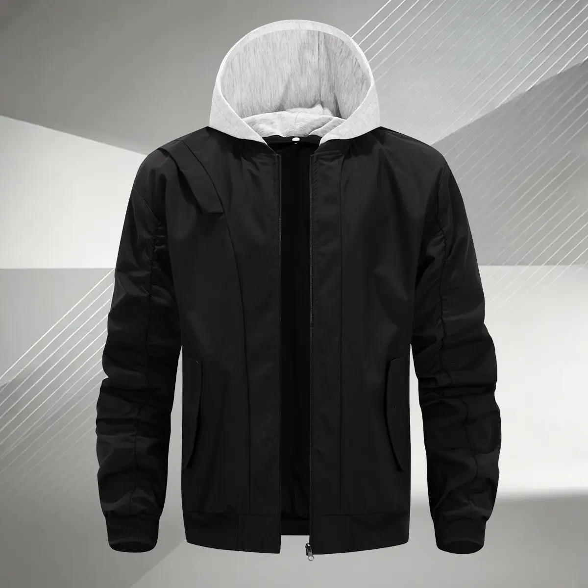 Men'S Spring And Autumn Stylish Hooded Jacket, New Men'S Product, Casual Work Jacket for Men, Zip Pocket Windproof Coat, Suitable for Outdoor Activities Like Camping, Fishing, Hiking, Mountaineering, And Cycling, Winter Jacket