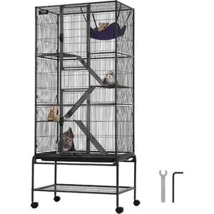 VEVOR 36 Rolling Metal Ferret Cage, Large 2 - Tier Critter Nation Cage, Small Animal Cage with Ramps Tray, Easy to Set up for Pet Mice, Hamster, Guinea Pig, Chinchilla, Squirrel, Hedgehogs, BunnyVEVOR Super Brand Day