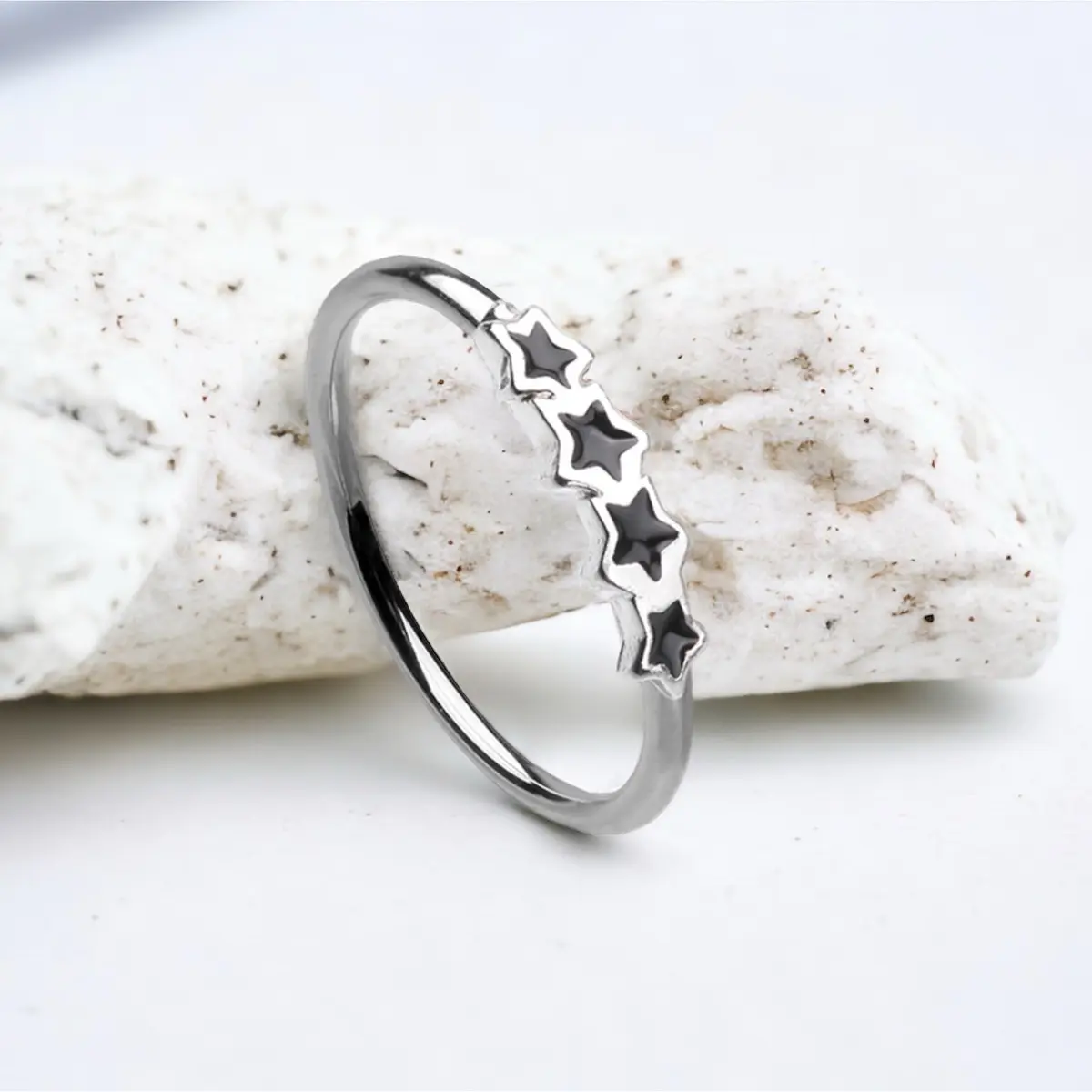 Star Nose Ring Hoop in Surgical Steel, Dainty 20g Chic Body Jewelry for Cartilage & Conch, 8mm or 10mm, Nose Ring Jewelry, Hoop Nose Rings, Small Nose Ring Piercing Jewelry