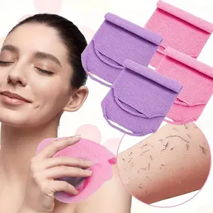 4 Pack Exfoliating Back Scrubber with Handles,Nylon Back Exfoliator Extended Length Washers Scrubbers Stretchable Pull Strap Exfoliating Washcloth(Pink, Purple) gift