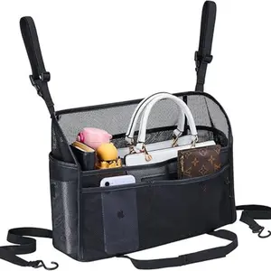 Car Net Pocket Handbag Holder Between Seats Back Storage Organizer Purse Holder for Console Front Seat Storage