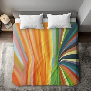 360 Stand King Size Duvet Cover - Modern Abstract Roads, Lightweight Microfiber Face, Colorful Road Blue Mountains Design - Bedding Linens, Textiles & Soft Furnishings, Bedding Set, Bedroom Bedding, Home