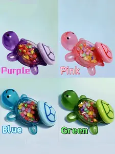 16pcs Glow-in-the-Dark Miniature Landscape Kit: 1pc Glowing Turtle Storage Box+15pcs Random Mini Turtle Figurines, Cute Little Turtle Statue Ornaments,Small Ornaments Suitable For Aquarium/Desk/Garden Decoration,Holiday Party Decorations,Home Decoration