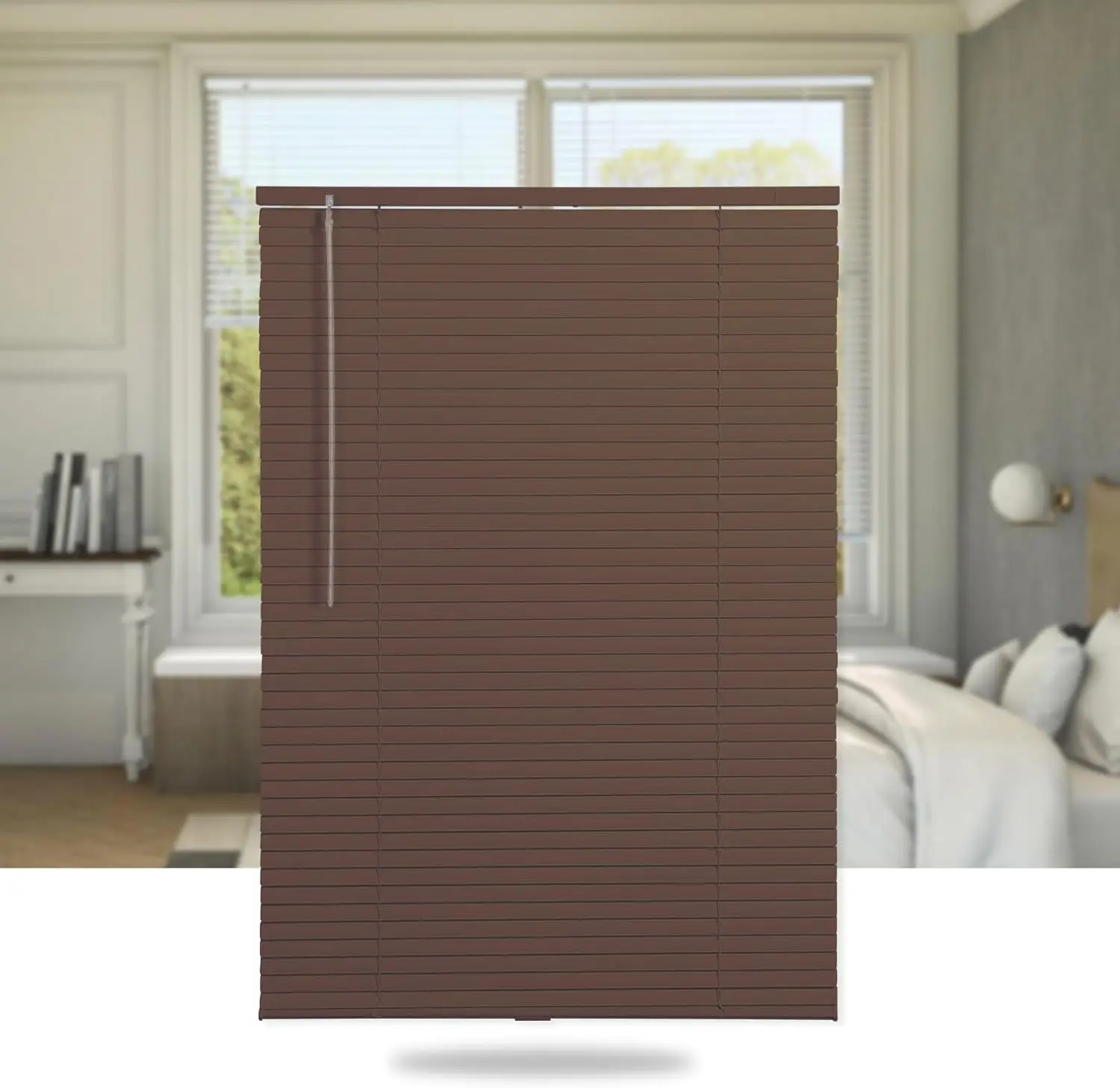 LUCKUP Cordless Mini Blinds Aluminum Venetian Blind Horizontal Window Shades, 1" Slat Size - Rooming Darkening Blinds Anti-UV & Waterproof for Bedroom, Office, Easy to Install