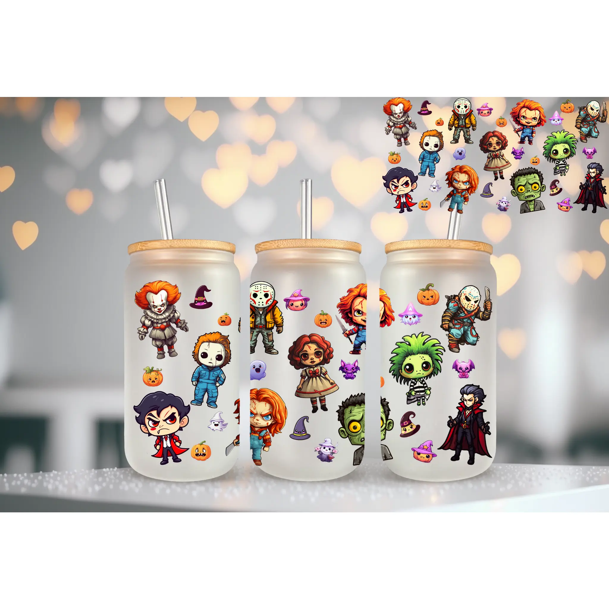 Horror Friends UV DTF Can Wrap