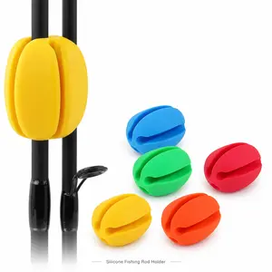 5PCS Silicone Fishing Rod Holder Straps, Multi-Size Hole Pole Clips for Rod Protection, Portable Rubber Fishing Accessories