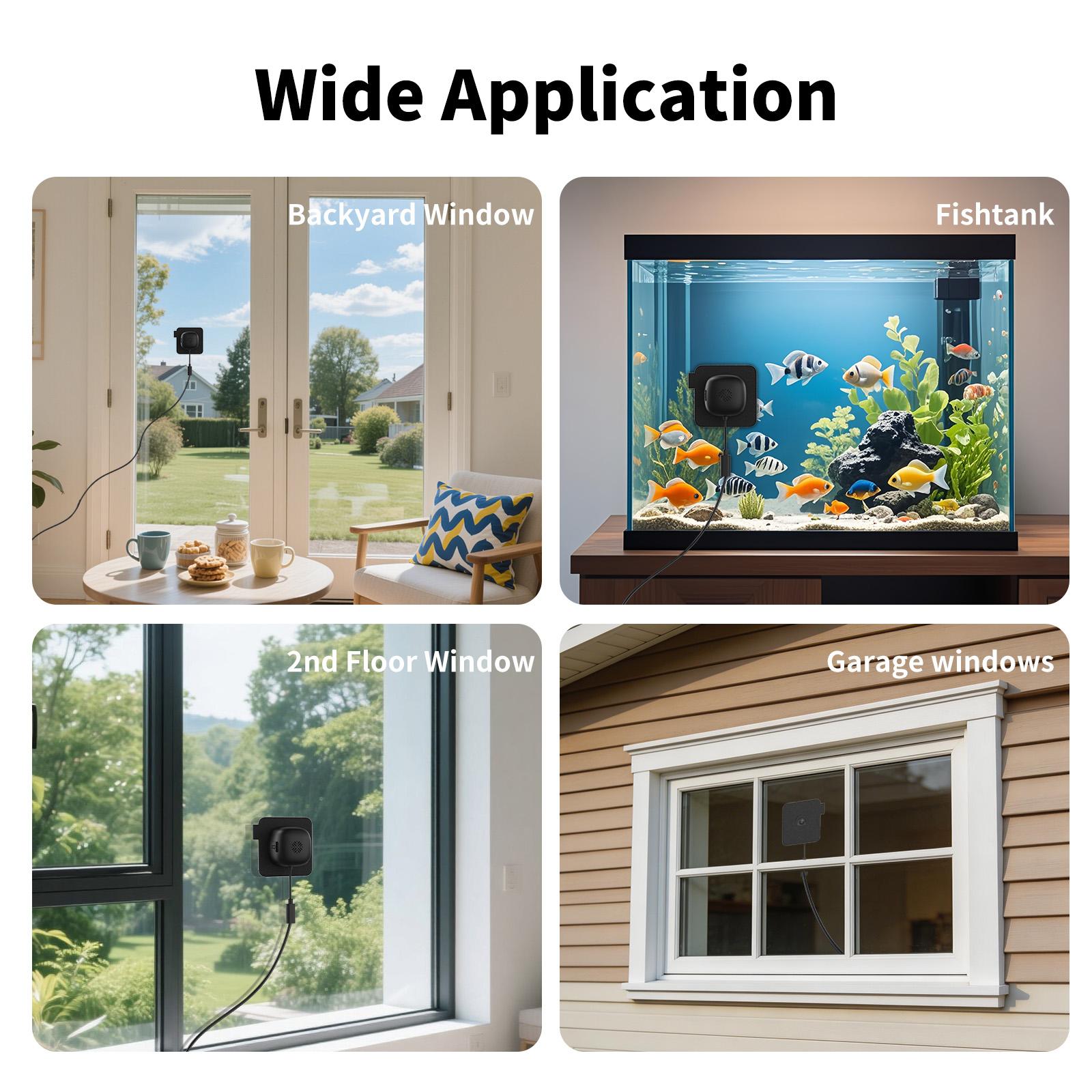 [Summervibes] 2K 3MP WiFi Window Security Camera, No Extra Fee, Indoor Glass Mount Surveillance Cam with Full Color Night Vision, Dual Band 2.4G/5G WiFi, AI Human Detection, Two-Way Audio, No Drill Install for Home Yard Patio Baby Elderly Safety