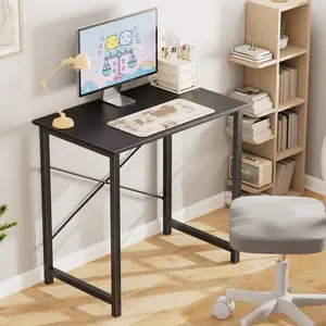 30 Inch Computer Desk for Home Office,Modern Study Work Table Simple Style for Bedroom,Writing Desks with X-Shaped Reinforcement,Rust,Folding Desk Writing Computer Desk for Home Office,No-Assembly Study Office Desk Foldable Table for Small Spaces 40 Inch