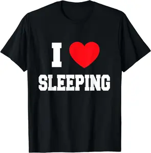 [100% Cotton] I Love Sleeping T-Shirt Casual Soft