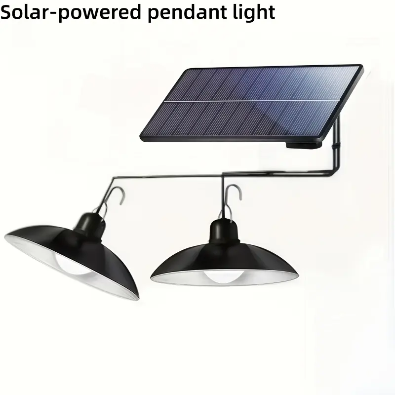 New solar pendant light for indoor/outdoor use, rechargeable; solar LED bulb; shelf light; barn light; outdoor solar security floodlight suitable for hallways, shelves, barns, garages, gardens, and patios (cool white).