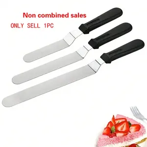 Stainless Steel Cake Decorating Spatula, 1 Count Long Handle Cake Decorating Spatula, Cake Decorating Tool for Baking, Kitchen Baking Utensils, Pastry Decorating Tools, Cake Decoration Supplies, Home Baking Supplies