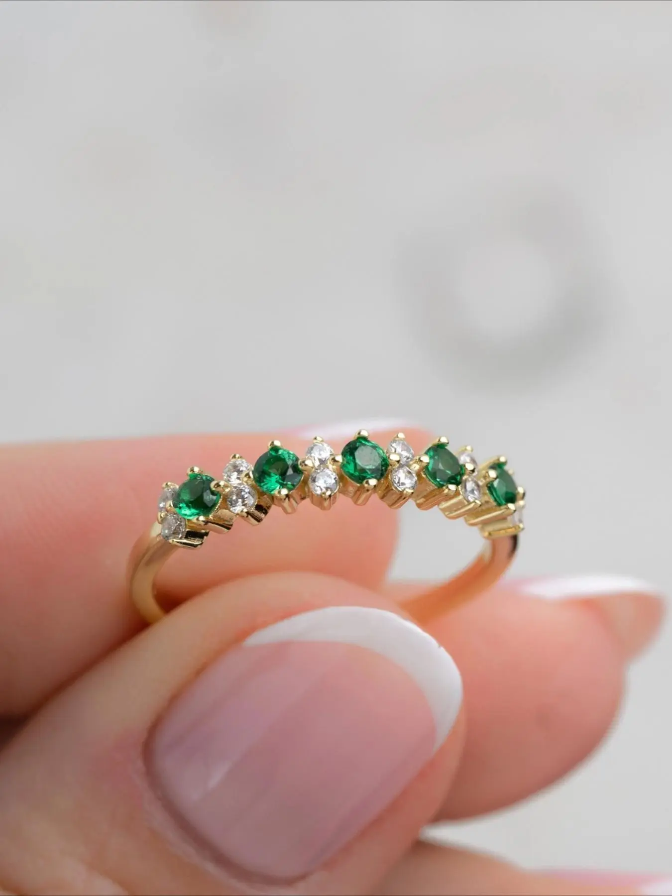 Elegant Green Zirconia Ring for Women, Fashion Jewelry for Party, Daily Clothing Decor, Trendy All-match & Exquisite Jewelry for Birthday Gift, Elegant Fashion Rings, Beautiful Rings