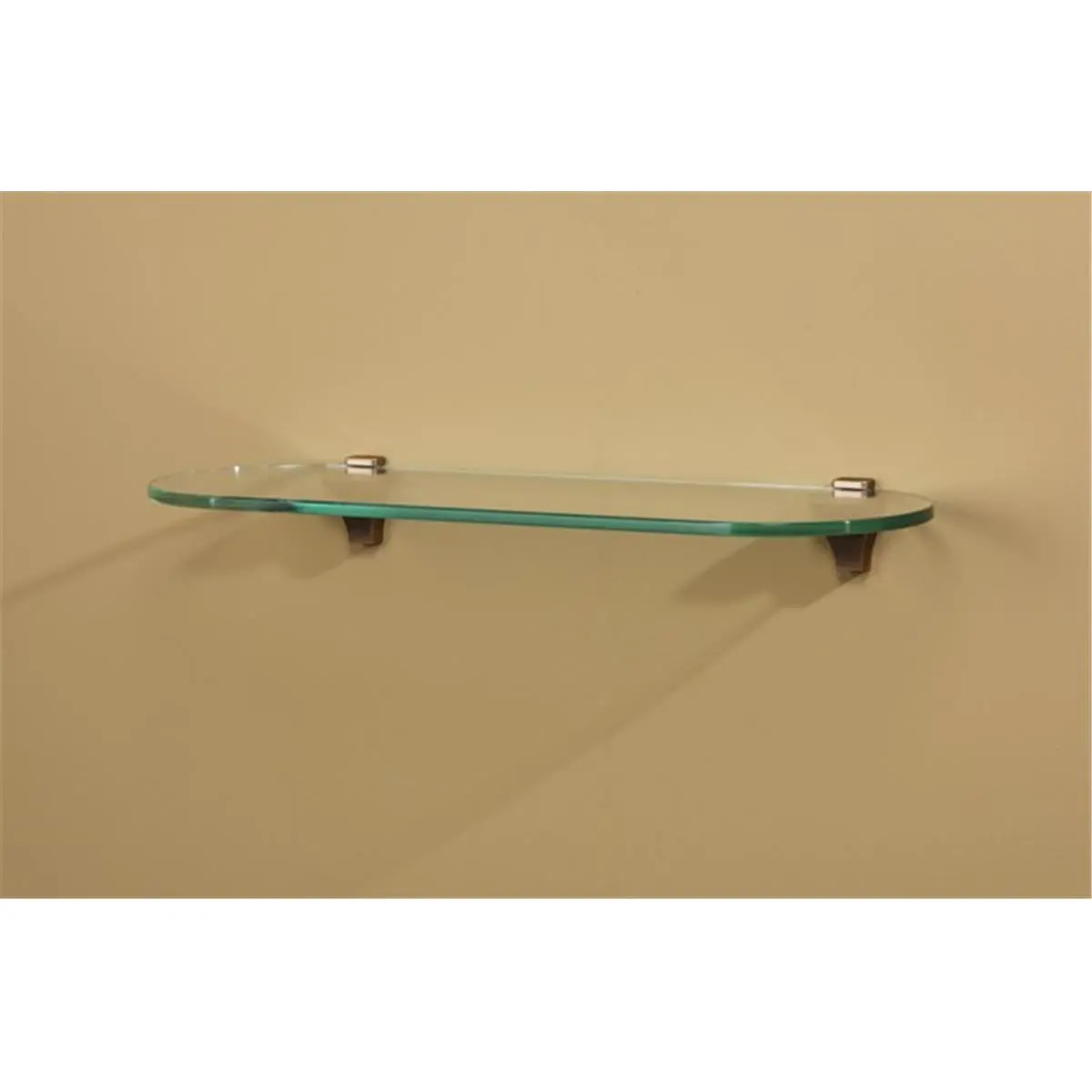 212 MAIN Amore Designs Concepts Infinity Glass Shelf - 8x24 in, Rounded Edges, Wall-Mounted for Decorating (Commercial/Office Furniture)