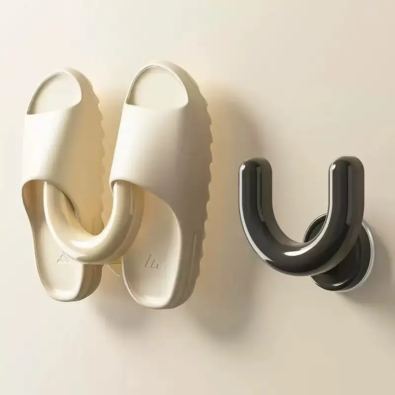 4pcs U-shaped shoe hanger for bathroom without drilling holes - Bathroom hook for attaching shoes - Shoe storage rack for bathroom
