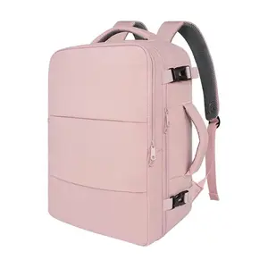 Travel Backpack Carry On Bag with Laptop Compartment, TSA Flight Approved Weekender Backpack with Shoe Pocket & Water Bottle Holder for Travel Business Hiking Pink