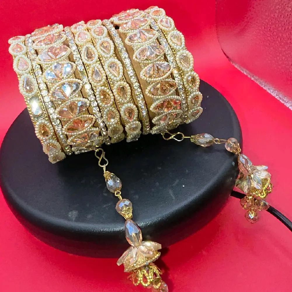 Bridal Bangle Set, Available in 2.6 and 2.8 Sizes, Please Select Your Size Before Ordering